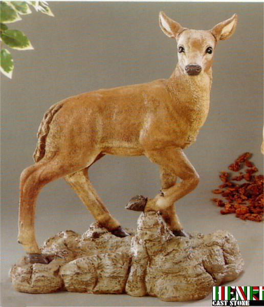 Standing Doe Deer Cast Stone Outdoor Victorian Decorative Artwork